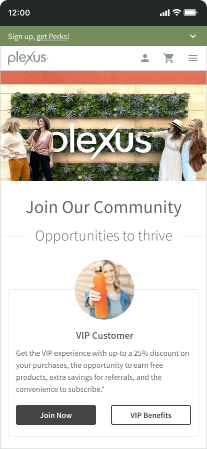 Plexus join landing page